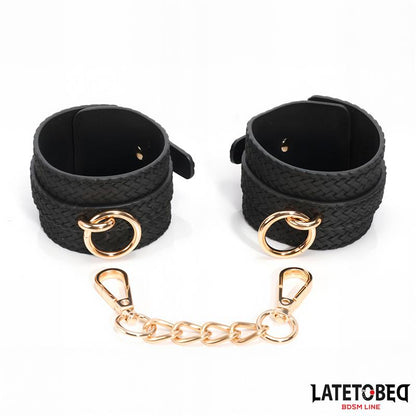 LATETOBED BDSM LINE - WEAVING PATTERNS WRIST CUFF GOLDEN CHAIN