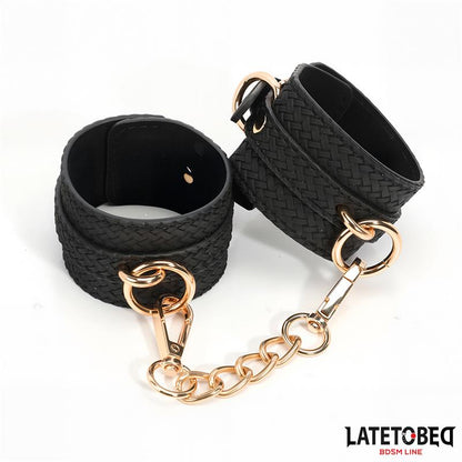 LATETOBED BDSM LINE - WEAVING PATTERNS WRIST CUFF GOLDEN CHAIN