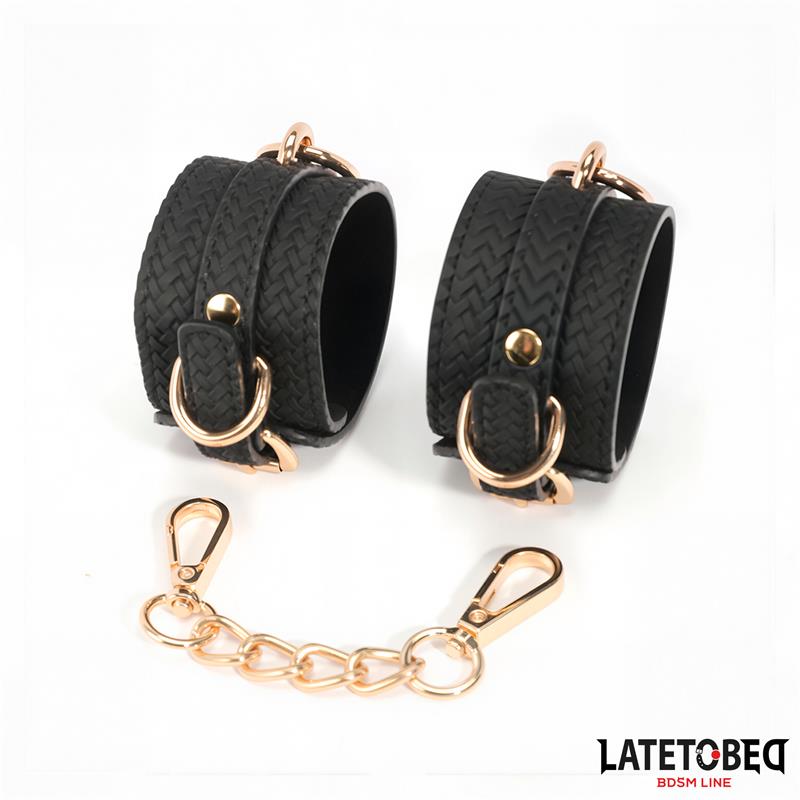 LATETOBED BDSM LINE - WEAVING PATTERNS WRIST CUFF GOLDEN CHAIN