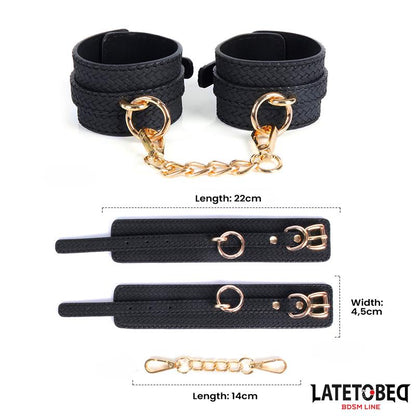 LATETOBED BDSM LINE - WEAVING PATTERNS WRIST CUFF GOLDEN CHAIN