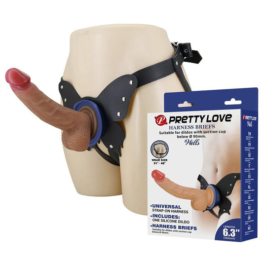 PRETTYLOVE - WELLS UNIVERSAL STRAP-ON HARNESS WITH DILDO