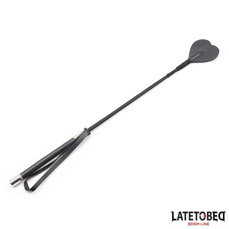 LATETOBED BDSM LINE - WHIP WITH HEART SHAPE BLACK 60CM