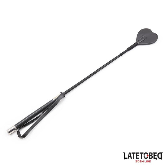 LATETOBED BDSM LINE - WHIP WITH HEART SHAPE BLACK 60CM