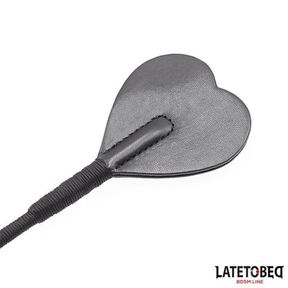 LATETOBED BDSM LINE - WHIP WITH HEART SHAPE BLACK 60CM