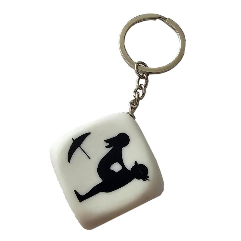 DIVERTY SEX - WHITE POSITION DICE KEYCHAIN