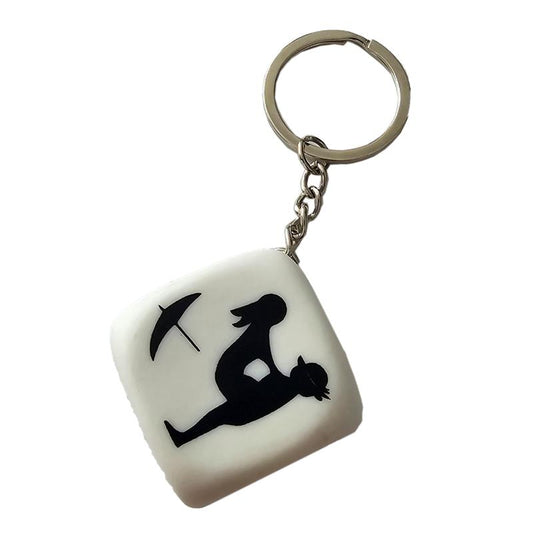 DIVERTY SEX - WHITE POSITION DICE KEYCHAIN