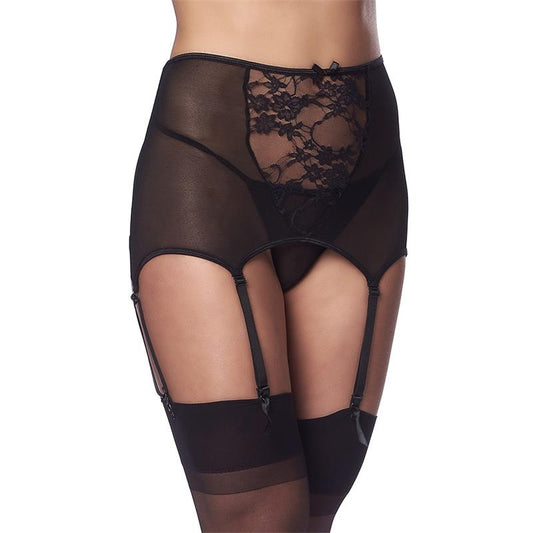 AMORABLE - WIDE GARTER BELT WITH STOCKING BLACK