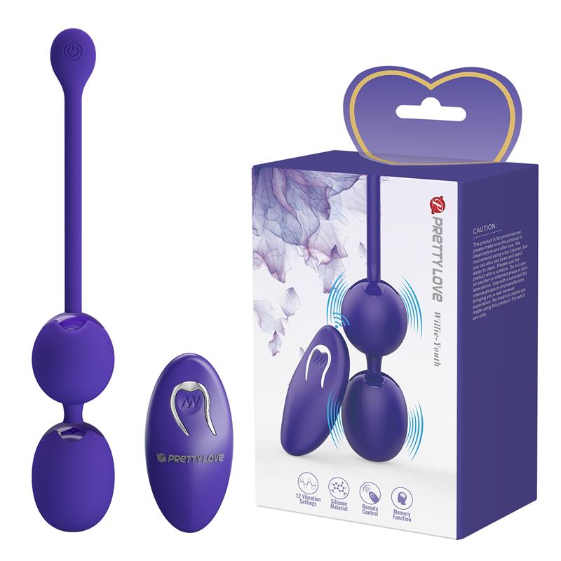 PRETTYLOVE - WILLIE YOUTH VIBRATING KEGEL BALLS WITH REMOTE