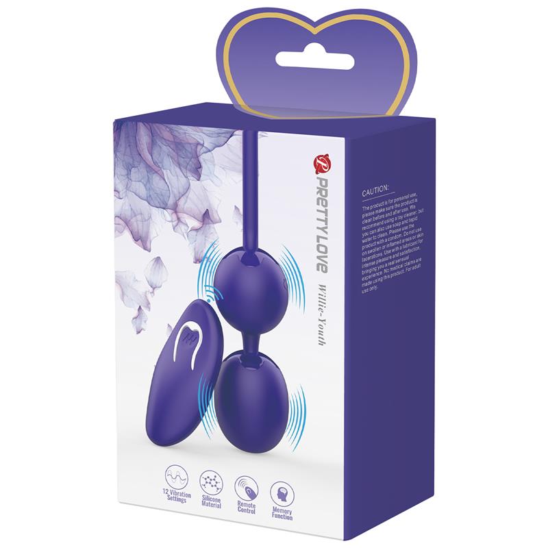 PRETTYLOVE - WILLIE YOUTH VIBRATING KEGEL BALLS WITH REMOTE