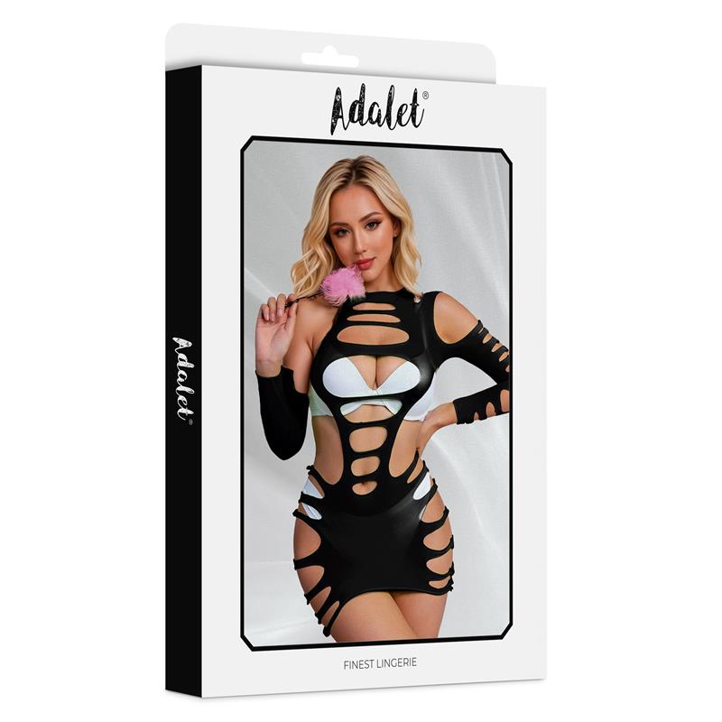 ADALET LINGERIE - WILLOW HLLOW-OUT DRESS BLACK ONE SIZE