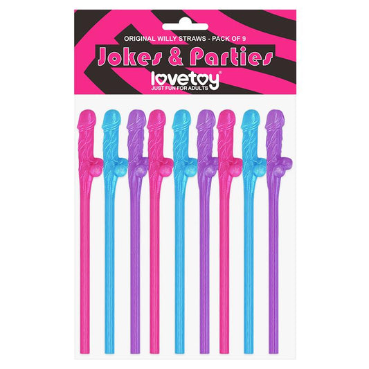 LOVETOY - WILLY STRAWS VARIOUS COLORS PACK OF 9