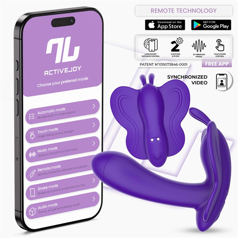 INTOYOU APP SERIES - WINGY BUTTERFLY VIBRATOR WITH APP DARK PURPLE