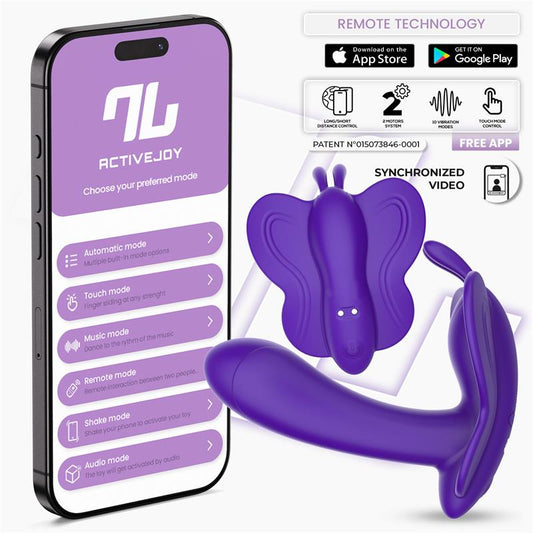 INTOYOU APP SERIES - WINGY BUTTERFLY VIBRATOR WITH APP DARK PURPLE