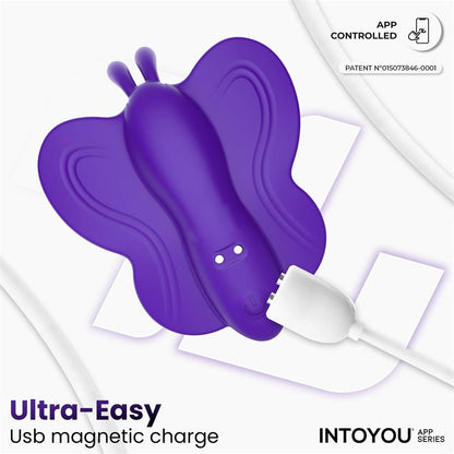 INTOYOU APP SERIES - WINGY BUTTERFLY VIBRATOR WITH APP DARK PURPLE