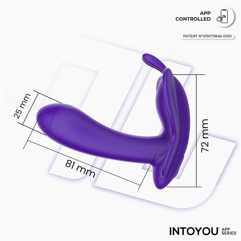 INTOYOU APP SERIES - WINGY BUTTERFLY VIBRATOR WITH APP DARK PURPLE