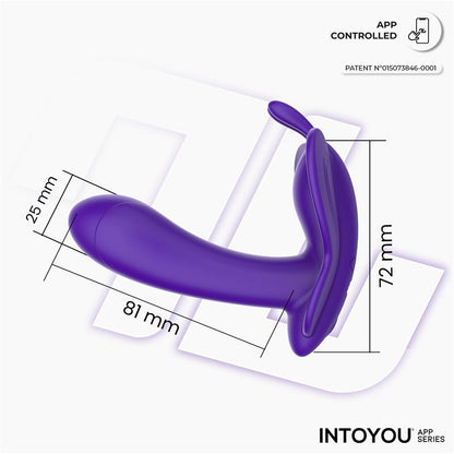 INTOYOU APP SERIES - WINGY BUTTERFLY VIBRATOR WITH APP DARK PURPLE