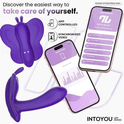 INTOYOU APP SERIES - WINGY BUTTERFLY VIBRATOR WITH APP DARK PURPLE