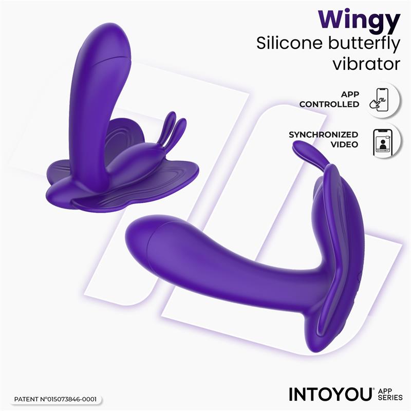 INTOYOU APP SERIES - WINGY BUTTERFLY VIBRATOR WITH APP DARK PURPLE