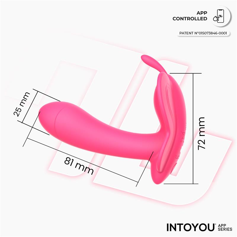 INTOYOU APP SERIES - WINGY BUTTERFLY VIBRATOR WITH APP PEACH RED