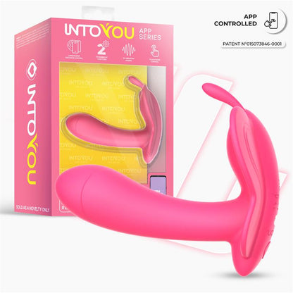 INTOYOU APP SERIES - WINGY BUTTERFLY VIBRATOR WITH APP PEACH RED