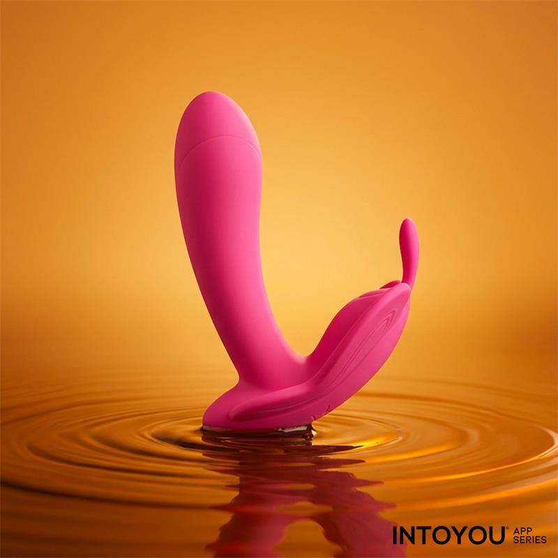 INTOYOU APP SERIES - WINGY BUTTERFLY VIBRATOR WITH APP PEACH RED