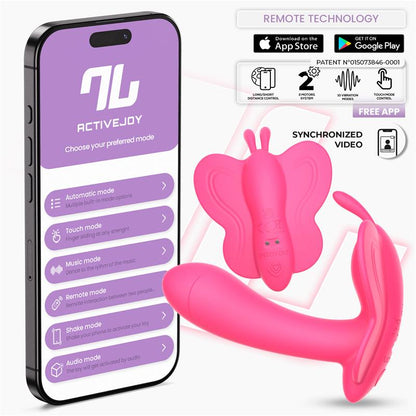 INTOYOU APP SERIES - WINGY BUTTERFLY VIBRATOR WITH APP PEACH RED