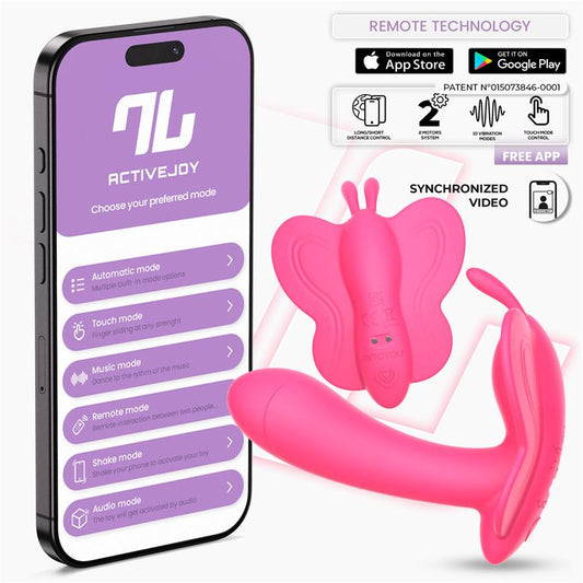 INTOYOU APP SERIES - WINGY BUTTERFLY VIBRATOR WITH APP PEACH RED