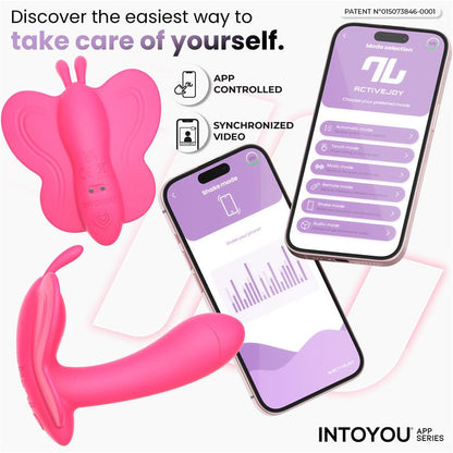 INTOYOU APP SERIES - WINGY BUTTERFLY VIBRATOR WITH APP PEACH RED