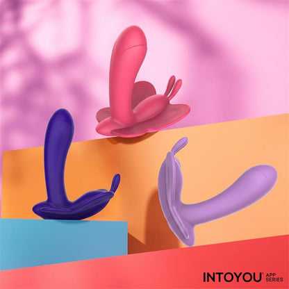 INTOYOU APP SERIES - WINGY BUTTERFLY VIBRATOR WITH APP PEACH RED