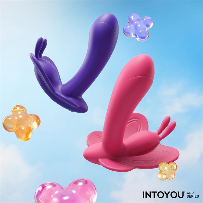 INTOYOU APP SERIES - WINGY BUTTERFLY VIBRATOR WITH APP PEACH RED