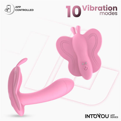 INTOYOU APP SERIES - WINGY BUTTERFLY VIBRATOR WITH APP PINK