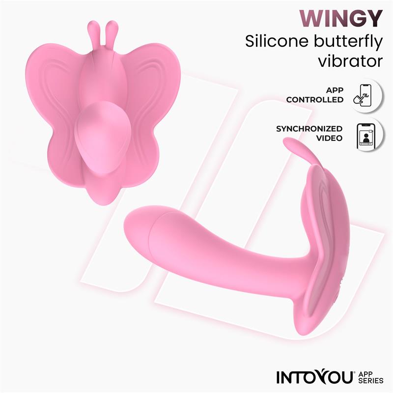 INTOYOU APP SERIES - WINGY BUTTERFLY VIBRATOR WITH APP PINK