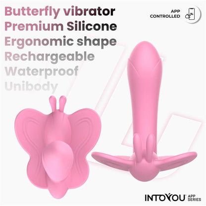 INTOYOU APP SERIES - WINGY BUTTERFLY VIBRATOR WITH APP PINK