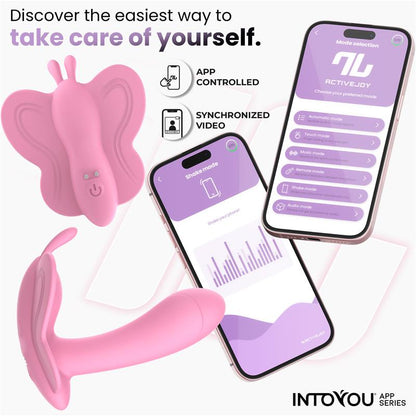 INTOYOU APP SERIES - WINGY BUTTERFLY VIBRATOR WITH APP PINK