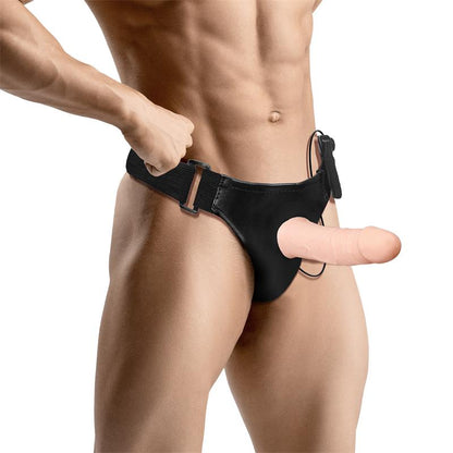 HARNESS COLLECTION LATETOBED - WOBOX DETACHABLE STRAP-ON WITH HOLLOW DILDO, VIBRATION AND REMOTE CONTROL