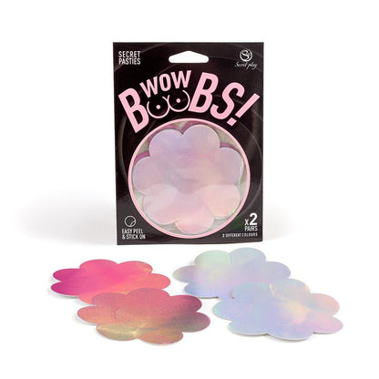 SECRET PLAY - WOW BOOBS! NIPPLE COVERS FLOWER SHAPPED HOLOGRAPHIC