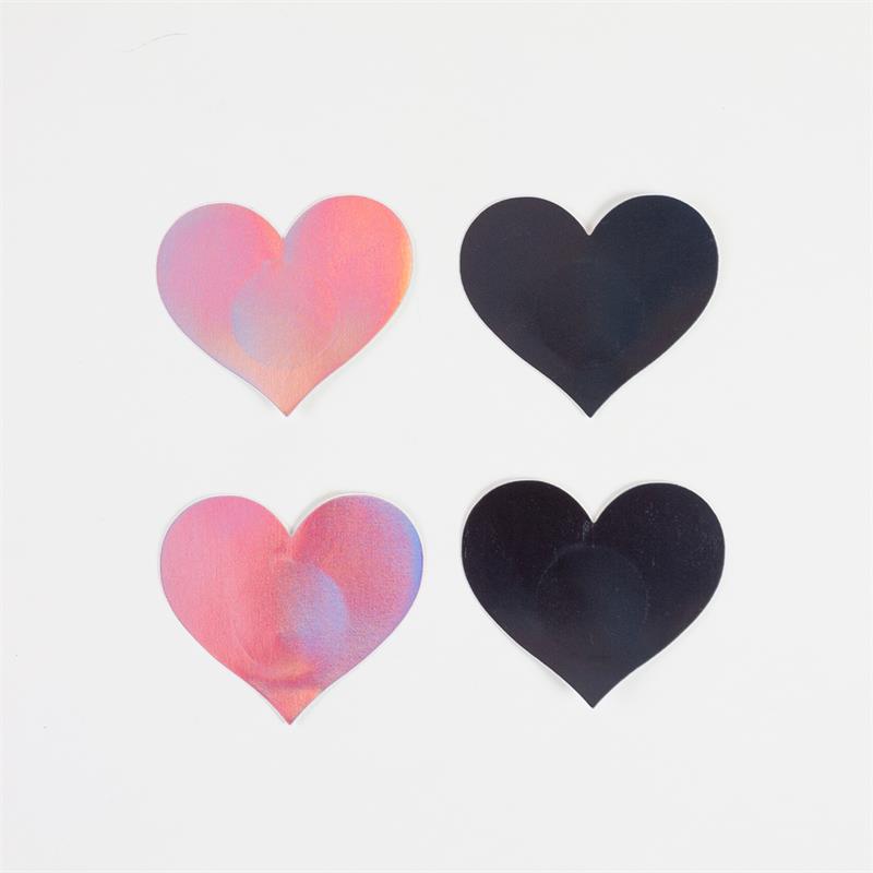 SECRET PLAY - WOW BOOBS! NIPPLE COVERS HEART SHAPPED HOLOGRAPHIC