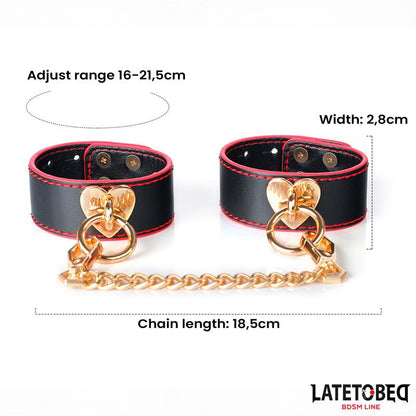 LATETOBED BDSM LINE - WRIST CUFF WITH GOLDEN CHAIN