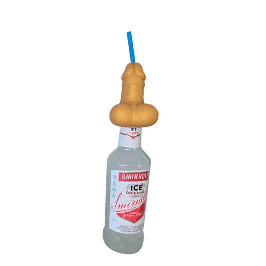 DIVERTY SEX - XXL PENIS-SHAPED STRAW FOR 360 ML BOTTLE GOLD EDITION