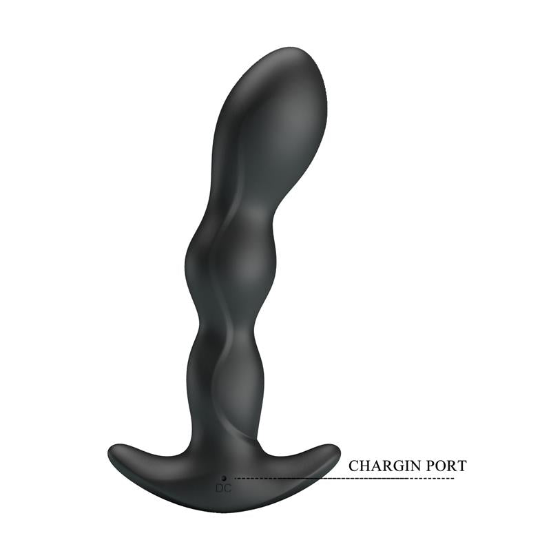PRETTYLOVE - YALE BUTT PLUG WITH VIBRATION BLACK