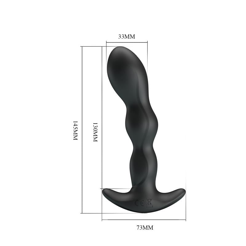 PRETTYLOVE - YALE BUTT PLUG WITH VIBRATION BLACK