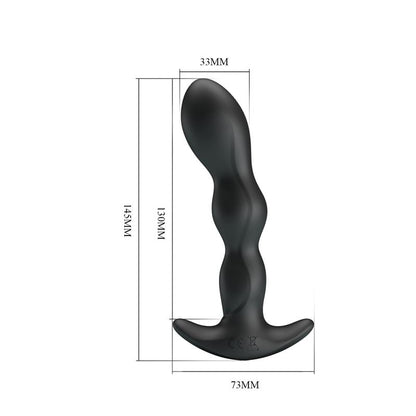 PRETTYLOVE - YALE BUTT PLUG WITH VIBRATION BLACK