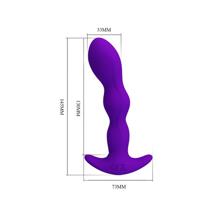 PRETTYLOVE - YALE BUTT PLUG WITH VIBRATION PURPLE
