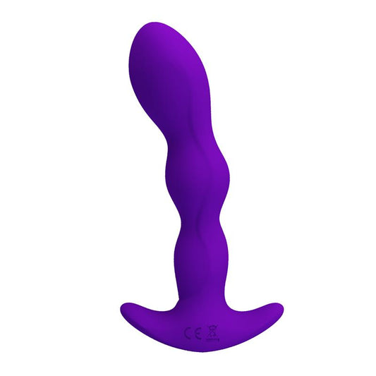 PRETTYLOVE - YALE BUTT PLUG WITH VIBRATION PURPLE