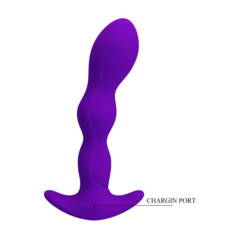 PRETTYLOVE - YALE BUTT PLUG WITH VIBRATION PURPLE