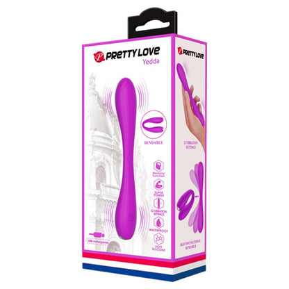 PRETTYLOVE - YEDDA VIBRATOR BENDABLE USB SILICONE PURPLE
