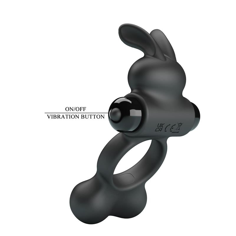 PRETTYLOVE - YUSUF VIBRATING PENIS RING WITH STEEL BEADS 2X33GR