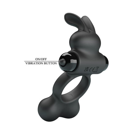 PRETTYLOVE - YUSUF VIBRATING PENIS RING WITH STEEL BEADS 2X33GR