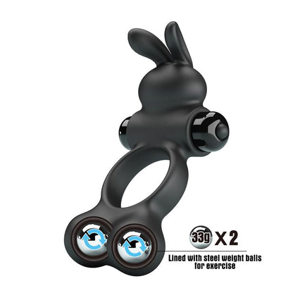 PRETTYLOVE - YUSUF VIBRATING PENIS RING WITH STEEL BEADS 2X33GR
