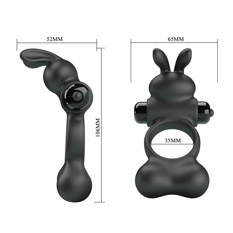 PRETTYLOVE - YUSUF VIBRATING PENIS RING WITH STEEL BEADS 2X33GR